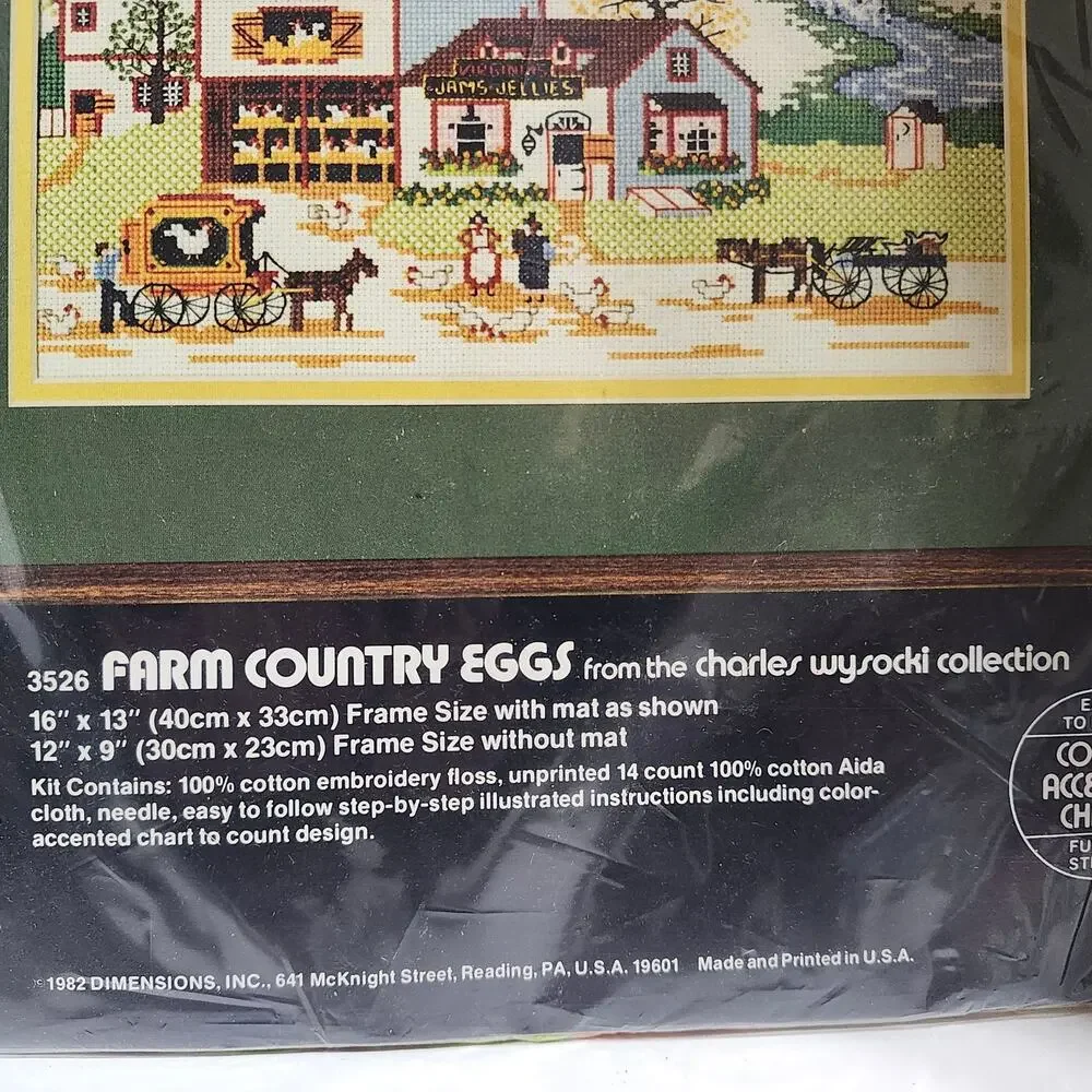 Vintage Dimensions Farm Country Eggs Counted Cross Stitch Kit 3526 Complete